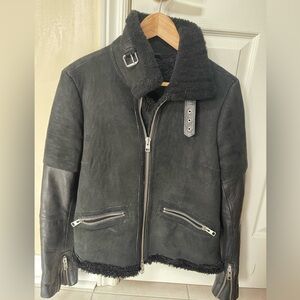 ALLSAINTS shearling(sheepskin)/leather jacket.